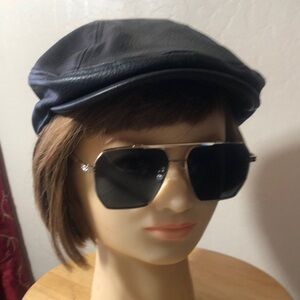 NWOT 19 DPC 21 Black Leather Barry Hat Unisex.